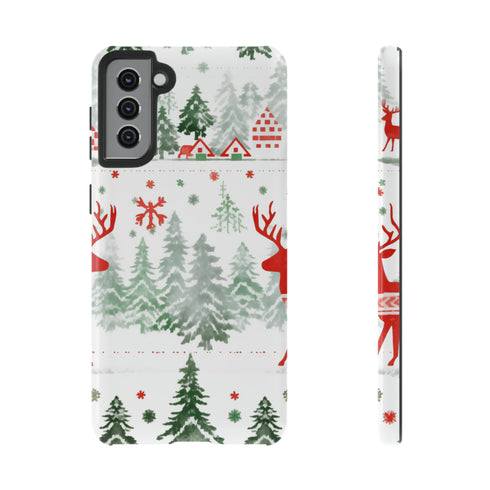 Nordic Christmas Print - Impact Resistant Phone Case Samsung Galaxy S21 Plus Glossy